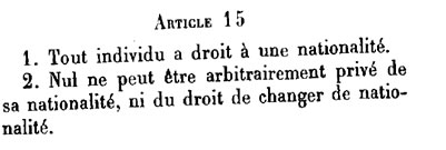 Article 15 de la déclaration de 48
