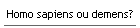 Homo sapiens ou demens?
